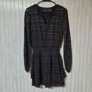 Vacate the Label Lylal Metallic Jacquard Ruffle Dress Size XS